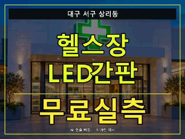 대구 서구 상리동 헬스장 LED간판 무료실측 안내 썸네일 · AI 연출 배경