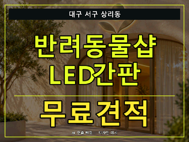 대구 서구 상리동 반려동물샵 LED간판 무료견적 안내 썸네일 · AI 연출 배경