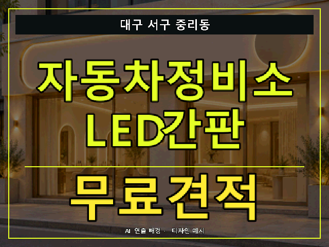 대구 서구 중리동 자동차정비소 LED간판 무료견적 안내 썸네일 · AI 연출 배경