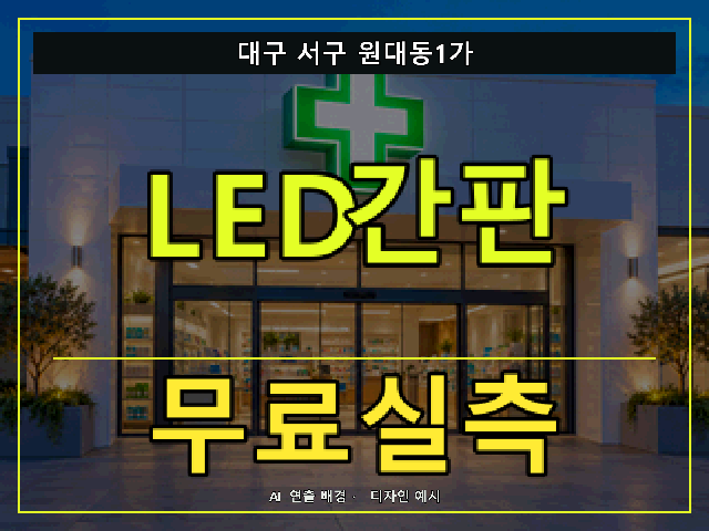 대구 서구 원대동1가 LED간판 무료실측 안내 썸네일 · AI 연출 배경