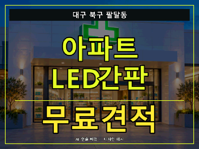 대구 북구 팔달동 아파트 LED간판 무료견적 안내 썸네일 · AI 연출 배경