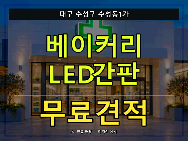 대구 수성구 수성동1가 베이커리 LED간판 무료견적 안내 썸네일 · AI 연출 배경