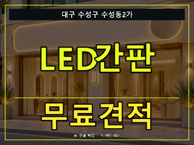 대구 수성구 수성동2가 LED간판 무료견적 안내 썸네일 · AI 연출 배경
