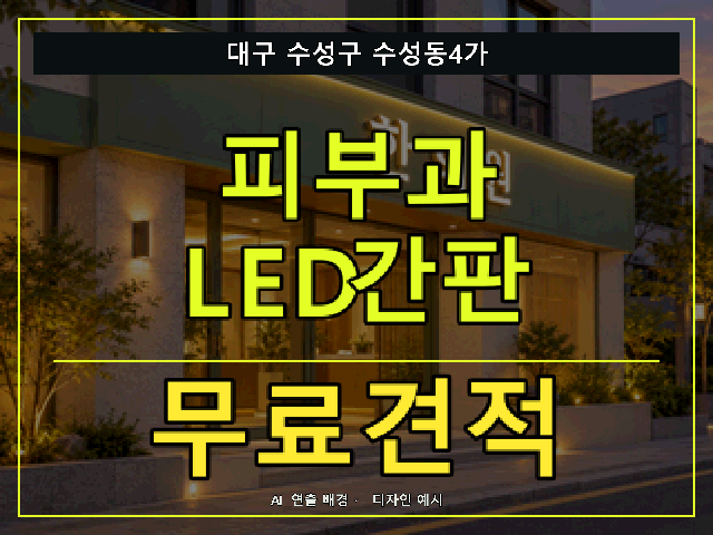 대구 수성구 수성동4가 피부과 LED간판 무료견적 안내 썸네일 · AI 연출 배경