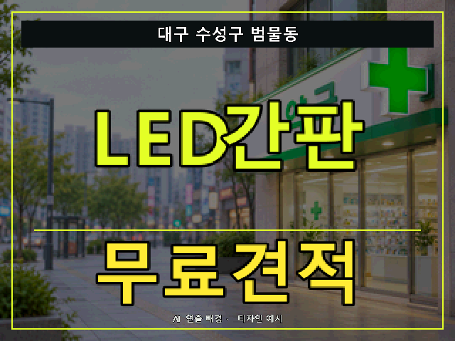 대구 수성구 범물동 LED간판 무료견적 안내 썸네일 · AI 연출 배경