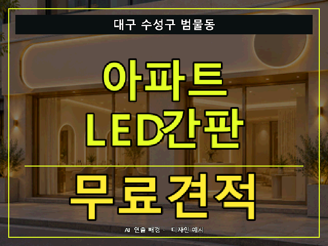 대구 수성구 범물동 아파트 LED간판 무료견적 안내 썸네일 · AI 연출 배경