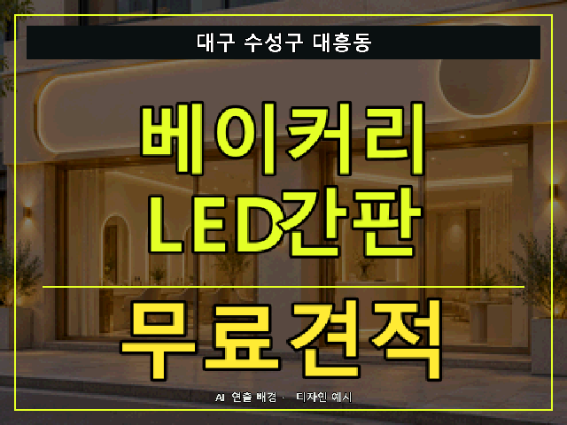 대구 수성구 대흥동 베이커리 LED간판 무료견적 안내 썸네일 · AI 연출 배경