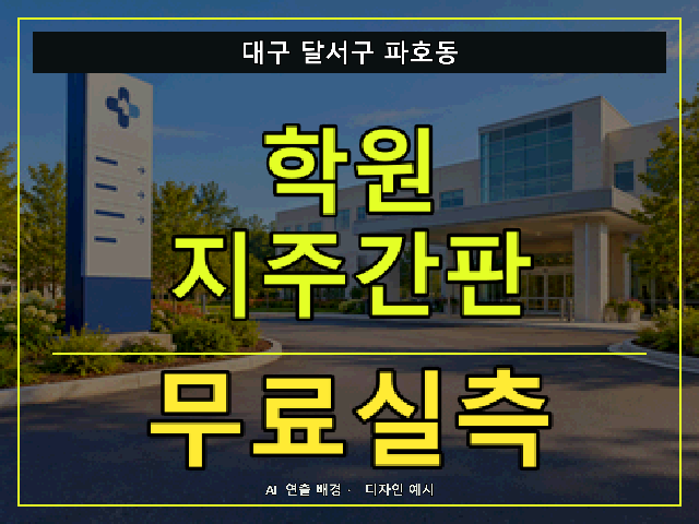 대구 달서구 파호동 학원 지주간판 무료실측 안내 썸네일 · AI 연출 배경