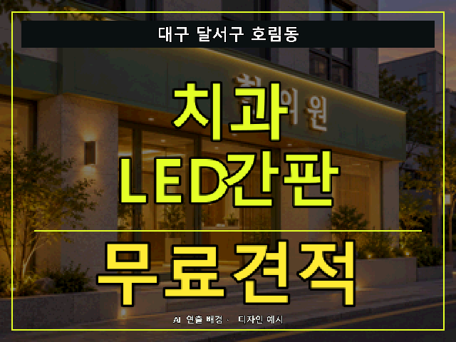 대구 달서구 호림동 치과 LED간판 무료견적 안내 썸네일 · AI 연출 배경