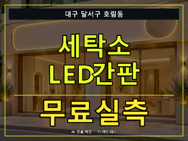 대구 달서구 호림동 세탁소 LED간판 무료실측 안내 썸네일 · AI 연출 배경