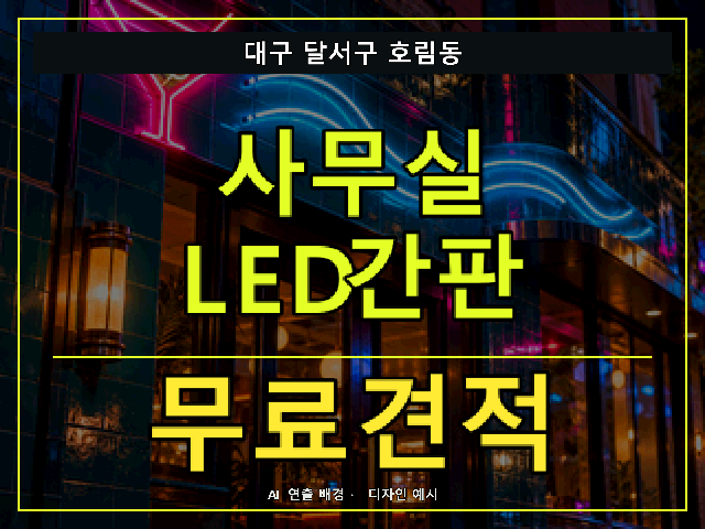 대구 달서구 호림동 사무실 LED간판 무료견적 안내 썸네일 · AI 연출 배경