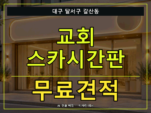 대구 달서구 갈산동 교회 스카시간판 무료견적 안내 썸네일 · AI 연출 배경