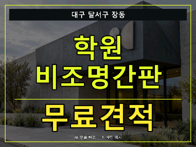 대구 달서구 장동 학원 비조명간판 무료견적 안내 썸네일 · AI 연출 배경