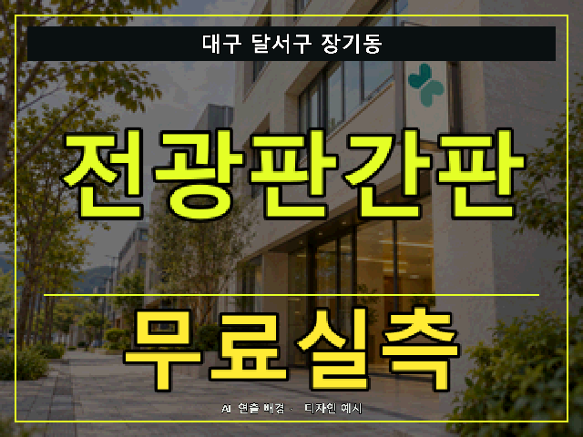대구 달서구 장기동 전광판간판 무료실측 안내 썸네일 · AI 연출 배경