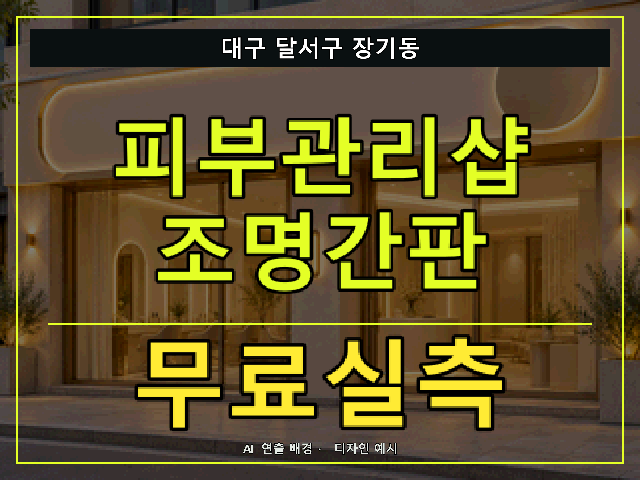 대구 달서구 장기동 피부관리샵 조명간판 무료실측 안내 썸네일 · AI 연출 배경