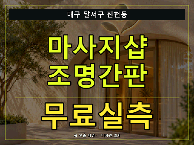 대구 달서구 진천동 마사지샵 조명간판 무료실측 안내 썸네일 · AI 연출 배경
