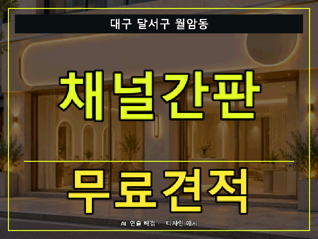 대구 달서구 월암동 채널간판 무료견적 안내 썸네일 · AI 연출 배경
