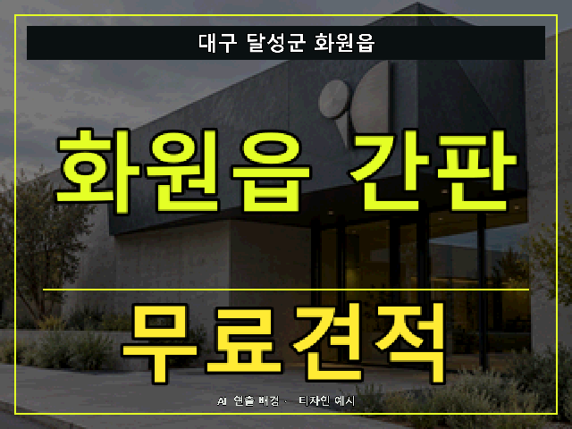 대구 달성군 화원읍 간판 제작 무료견적 안내 썸네일 · AI 연출 배경