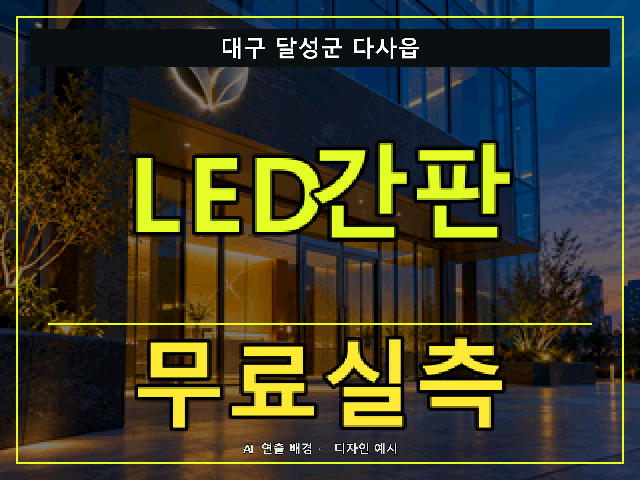 대구 달성군 다사읍 LED간판 무료실측 안내 썸네일 · AI 연출 배경