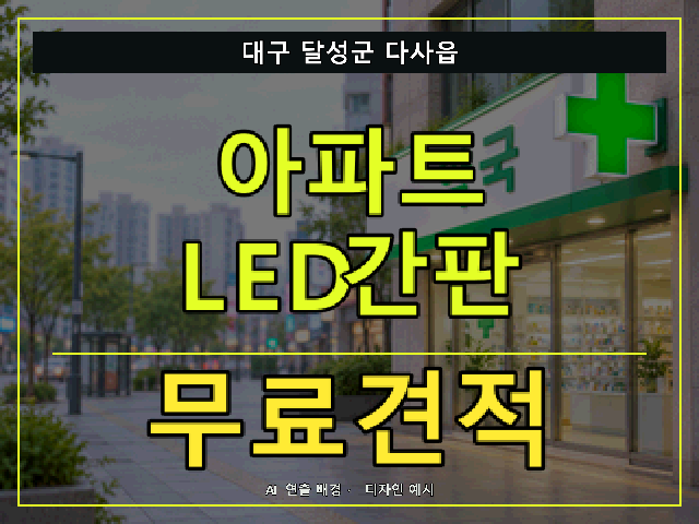 대구 달성군 다사읍 아파트 LED간판 무료견적 안내 썸네일 · AI 연출 배경