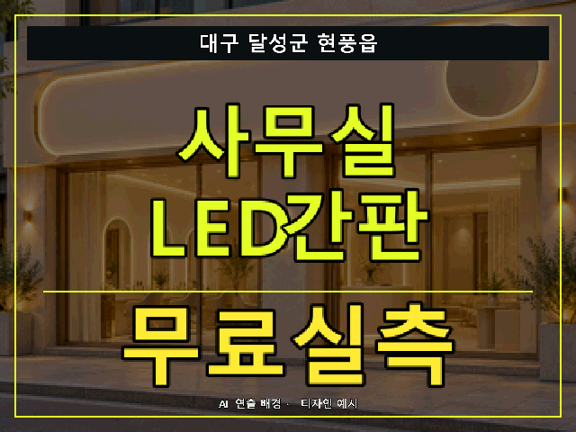 대구 달성군 현풍읍 사무실 LED간판 무료실측 안내 썸네일 · AI 연출 배경