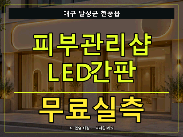 대구 달성군 현풍읍 피부관리샵 LED간판 무료실측 안내 썸네일 · AI 연출 배경