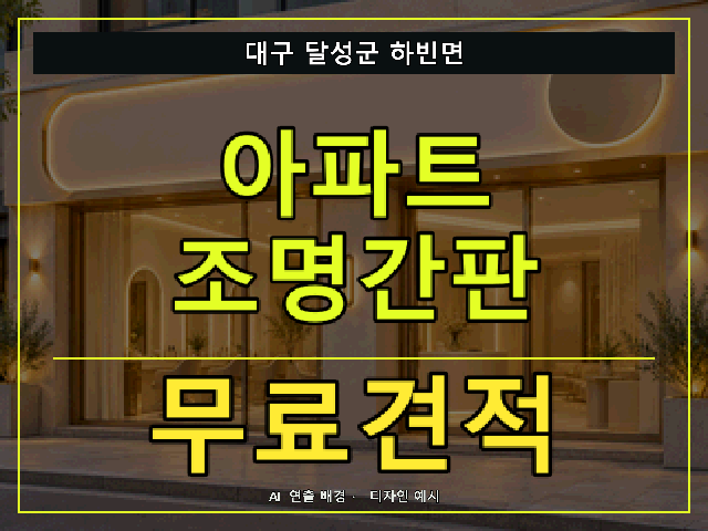 대구 달성군 하빈면 아파트 조명간판 무료견적 안내 썸네일 · AI 연출 배경