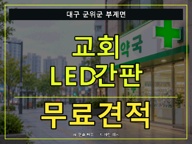 대구 군위군 부계면 교회 LED간판 무료견적 안내 썸네일 · AI 연출 배경