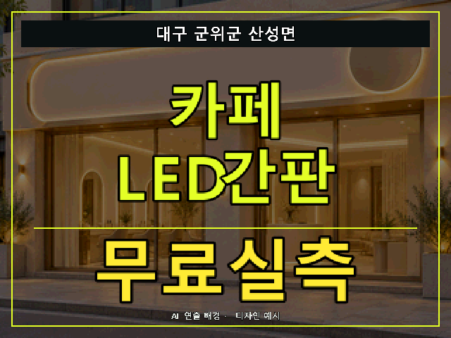 대구 군위군 산성면 카페 LED간판 무료실측 안내 썸네일 · AI 연출 배경