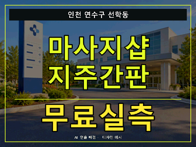 인천 연수구 선학동 마사지샵 지주간판 무료실측 안내 썸네일 · AI 연출 배경