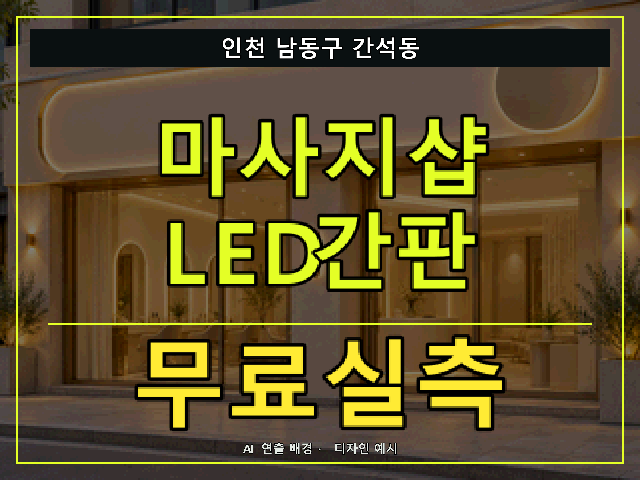 인천 남동구 간석동 마사지샵 LED간판 무료실측 안내 썸네일 · AI 연출 배경