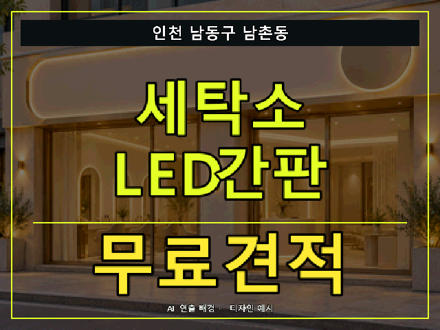 인천 남동구 남촌동 세탁소 LED간판 무료견적 안내 썸네일 · AI 연출 배경