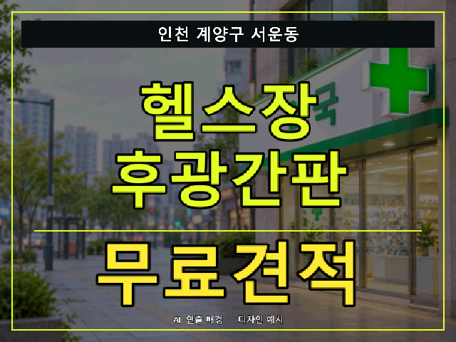 인천 계양구 서운동 헬스장 후광간판 무료견적 안내 썸네일 · AI 연출 배경