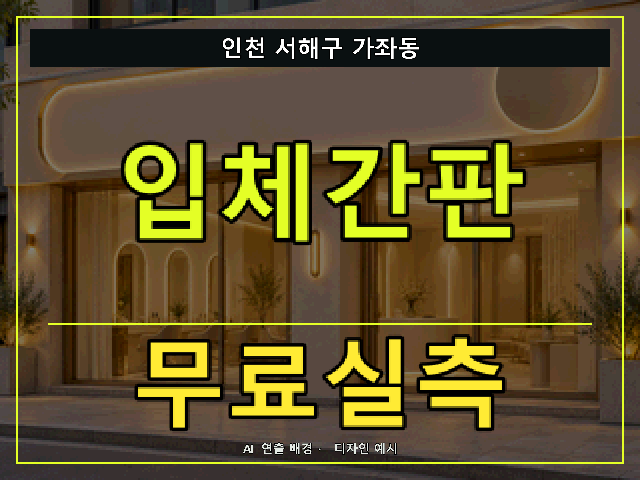 인천 서해구 가좌동 입체간판 무료실측 안내 썸네일 · AI 연출 배경