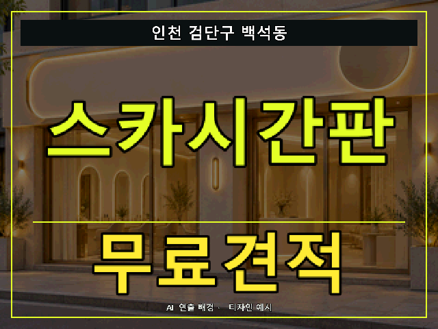 인천 검단구 백석동 스카시간판 무료견적 안내 썸네일 · AI 연출 배경
