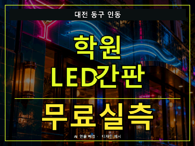 대전 동구 인동 학원 LED간판 무료실측 안내 썸네일 · AI 연출 배경