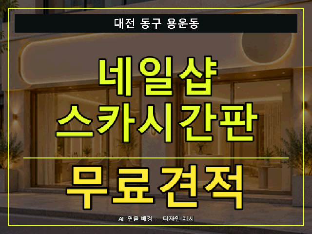 대전 동구 용운동 네일샵 스카시간판 무료견적 안내 썸네일 · AI 연출 배경