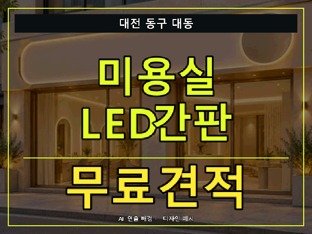 대전 동구 대동 미용실 LED간판 무료견적 안내 썸네일 · AI 연출 배경
