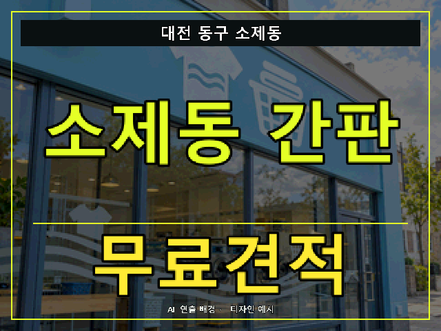 대전 동구 소제동 간판 제작 무료견적 안내 썸네일 · AI 연출 배경