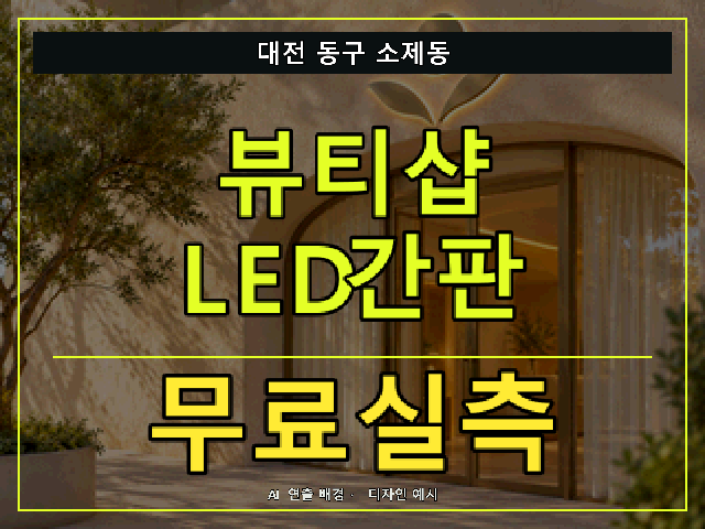 대전 동구 소제동 뷰티샵 LED간판 무료실측 안내 썸네일 · AI 연출 배경