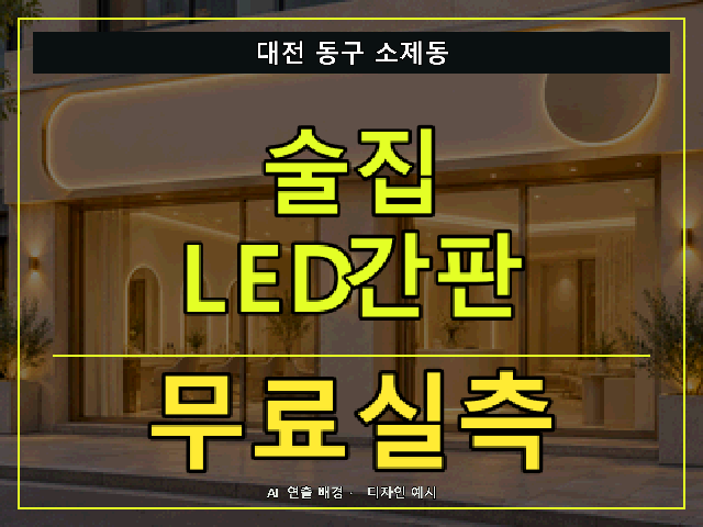 대전 동구 소제동 술집 LED간판 무료실측 안내 썸네일 · AI 연출 배경