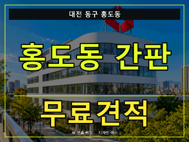 대전 동구 홍도동 간판 제작 무료견적 안내 썸네일 · AI 연출 배경