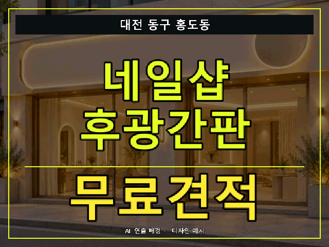 대전 동구 홍도동 네일샵 후광간판 무료견적 안내 썸네일 · AI 연출 배경