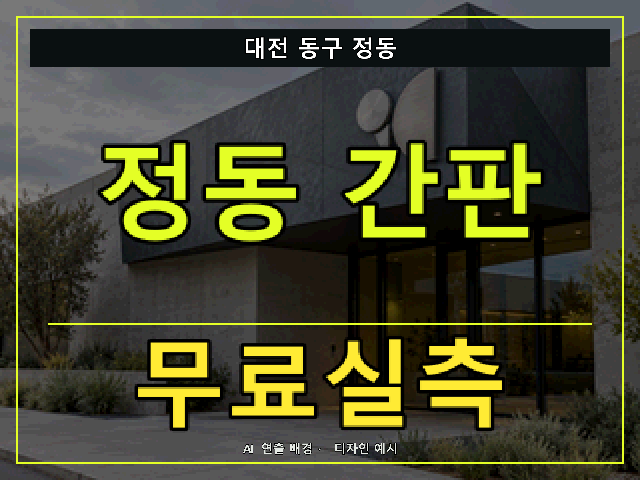 대전 동구 정동 간판 제작 무료실측 안내 썸네일 · AI 연출 배경