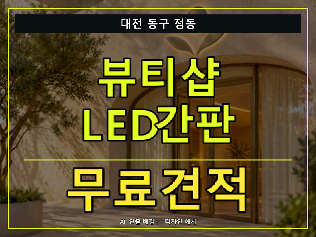 대전 동구 정동 뷰티샵 LED간판 무료견적 안내 썸네일 · AI 연출 배경