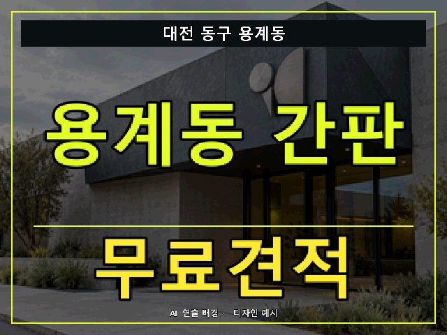 대전 동구 용계동 간판 제작 무료견적 안내 썸네일 · AI 연출 배경