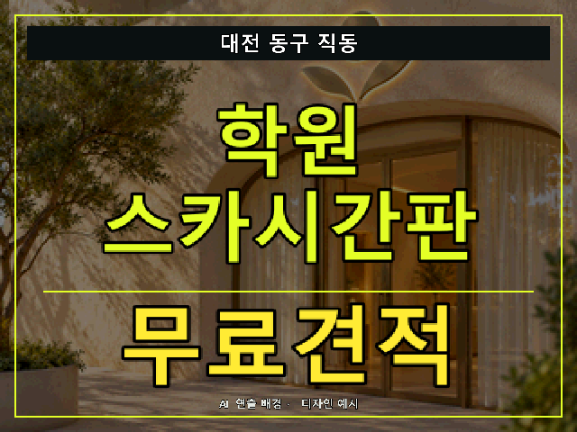 대전 동구 직동 학원 스카시간판 무료견적 안내 썸네일 · AI 연출 배경