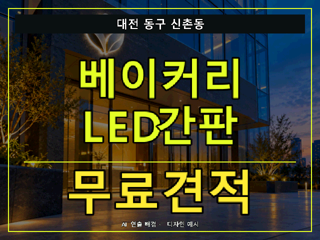대전 동구 신촌동 베이커리 LED간판 무료견적 안내 썸네일 · AI 연출 배경