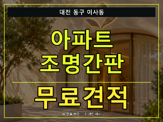대전 동구 이사동 아파트 조명간판 무료견적 안내 썸네일 · AI 연출 배경