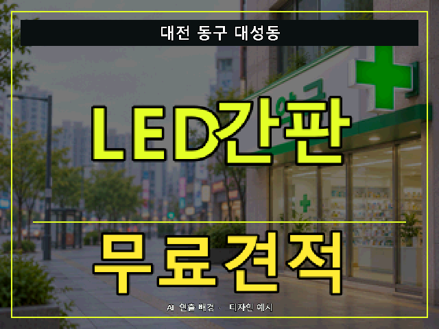 대전 동구 대성동 LED간판 무료견적 안내 썸네일 · AI 연출 배경